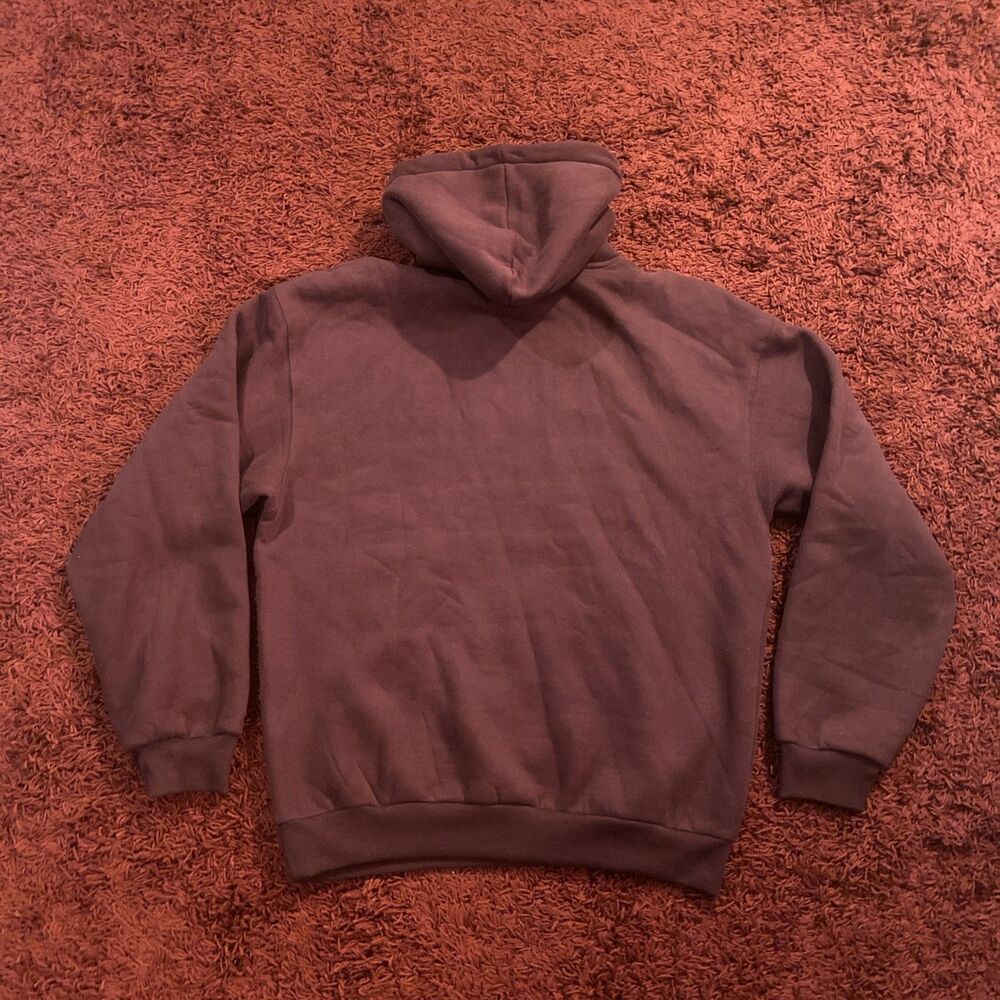 Comfrt Hoodie Men’s Size Large Maroon Pullover Fleece Hooded Sweatshirt - Picture 10 of 11
